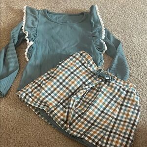 Kids matching  Set in Teal and Plaid